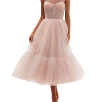 One - Shoulder Cocktail Tulle Dress Pink by Milla - Rental Hong Kong