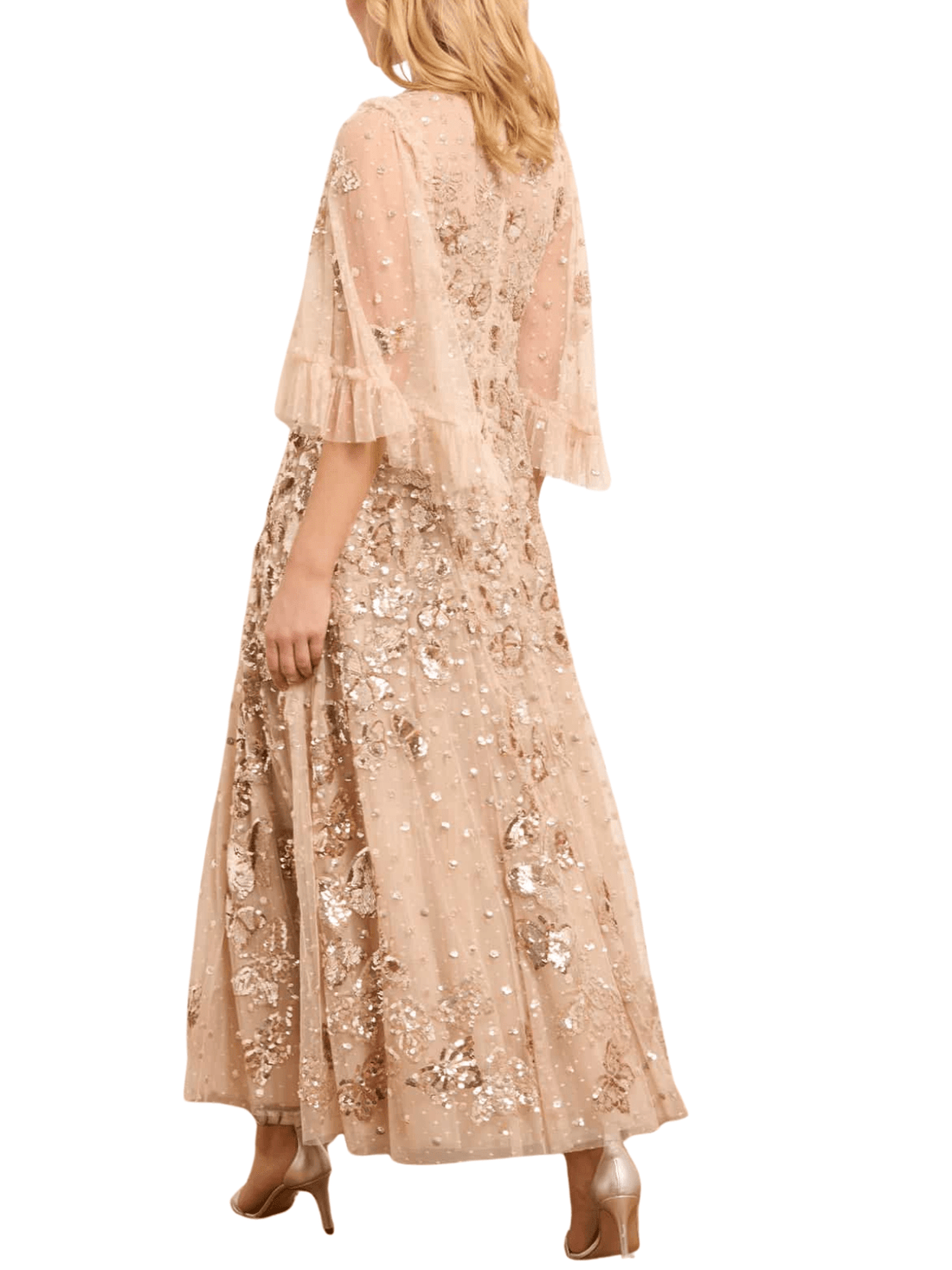 Papillon Ankle Gown Champagne by Needle & Thread - Rental Hong Kong