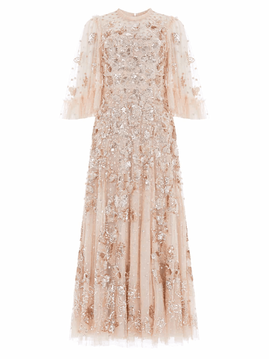 Papillon Ankle Gown Champagne by Needle & Thread - Rental Hong Kong