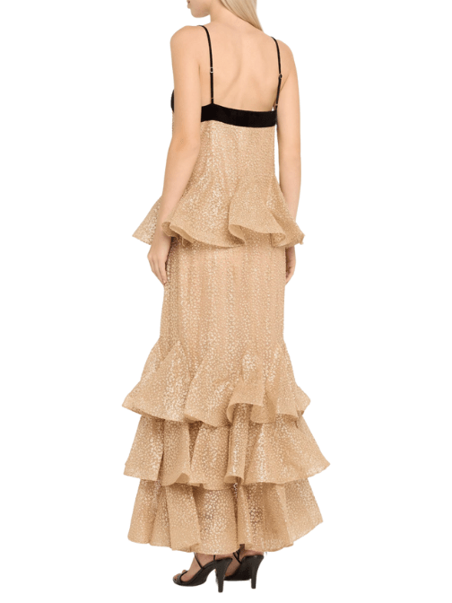 Pavilion Glitter Flutter Slip Dress Gold by Zimmermann - Rental Hong Kong