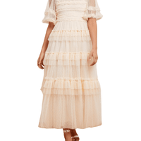 Peaches Smocked Ankle Gown by Needle & Thread - Rental Hong Kong