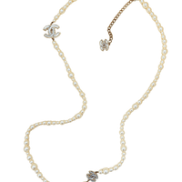 Pearl with CC Logo Long Necklace Lightgold by Chanel - Rental Hong Kong