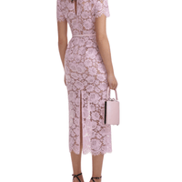 Pink Fine Lace Pear Midi Dress Pink by Self Portrait - Rental Hong Kong