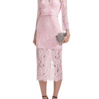 Pink Lace Bustier Midi Dress by Self Portrait - Rental Hong Kong