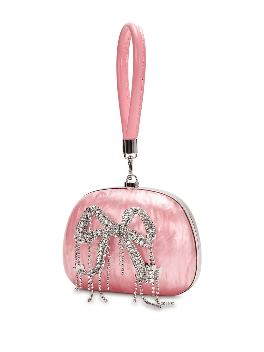 Pink Pearl Top Handle Clutch Pink by Self Portrait - Rental Hong Kong