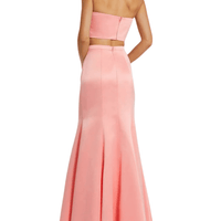 Pink Strapless Bow Top and Mermaid Skirt Set by Mac Duggal - Rental Hong Kong