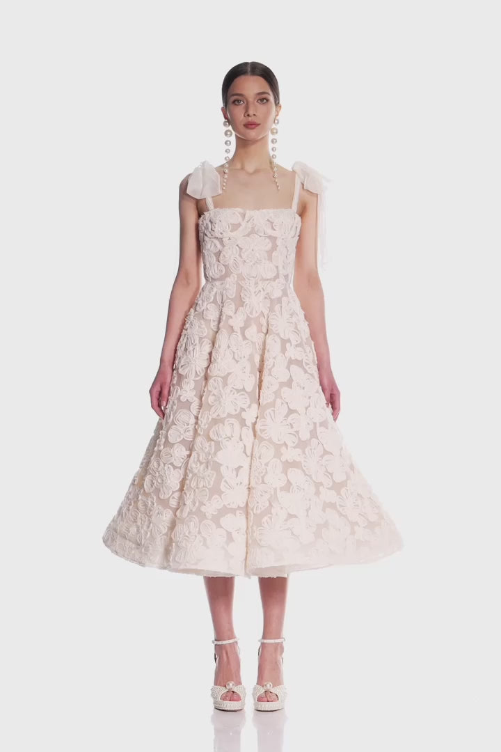 Sabrina White Midi Dress rental in Hong Kong – watch the elegant sleeveless white midi in motion, perfect for events