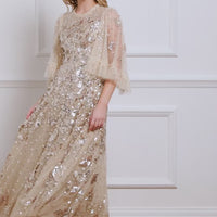 Papillon Ankle Gown Champagne
