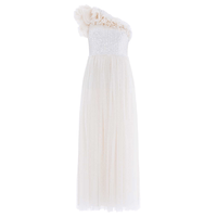 Raindrop Bodice One - Shoulder Ankle Gown by Needle & Thread - Rental Hong Kong