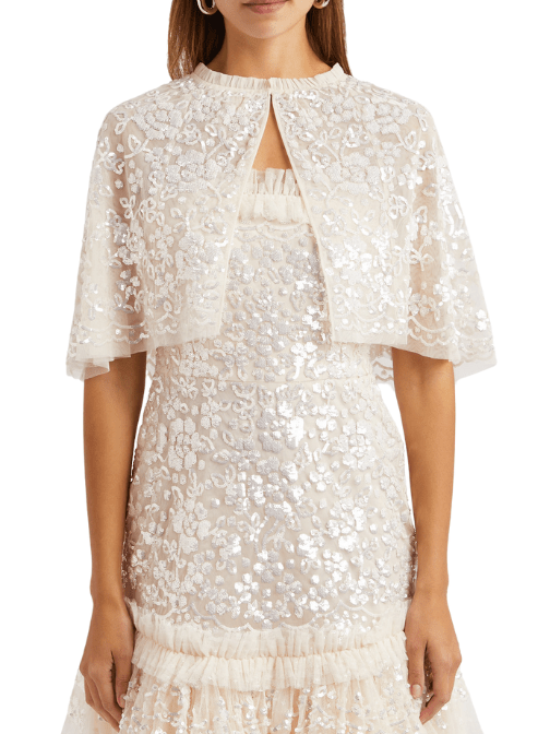 Regal Rose Gloss Short Cape Champagne by Needle & Thread - Rental Hong Kong