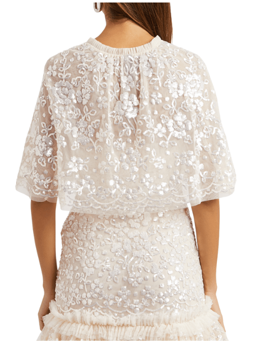 Regal Rose Gloss Short Cape Champagne by Needle & Thread - Rental Hong Kong
