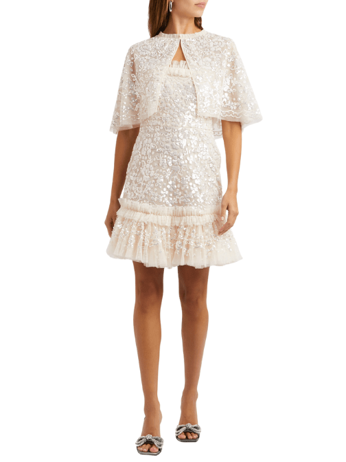 Regal Rose Gloss Short Cape Champagne by Needle & Thread - Rental Hong Kong