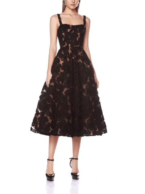 midi dress vintage korean sabrina Noir Black Personalized Mrs Bridal Jean Midi Length BRANDMASTER 8/3/26 Option:Dress Only