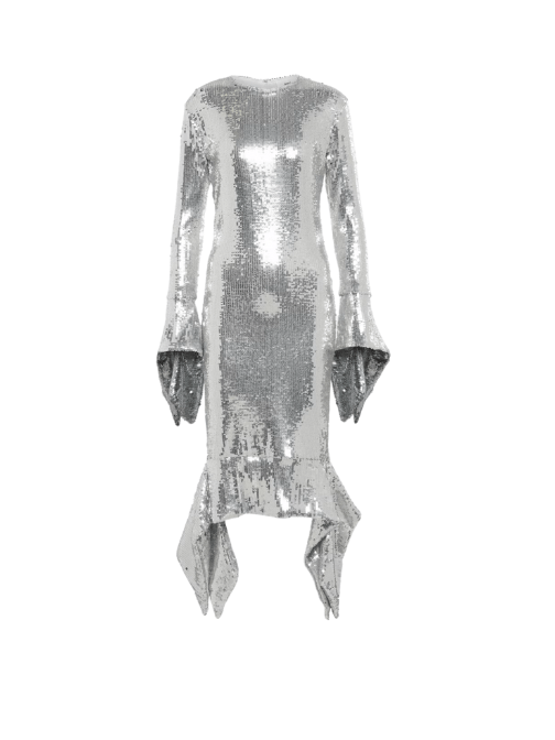 Sequin Embellished Midi Dress Silver by Ami Paris - Rental Hong Kong