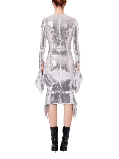 Sequin Embellished Midi Dress Silver by Ami Paris - Rental Hong Kong