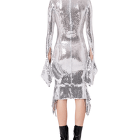 Sequin Embellished Midi Dress Silver by Ami Paris - Rental Hong Kong