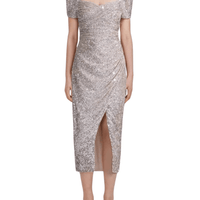 Sequin Midi Dress Silver by Self Portrait - Rental Hong Kong