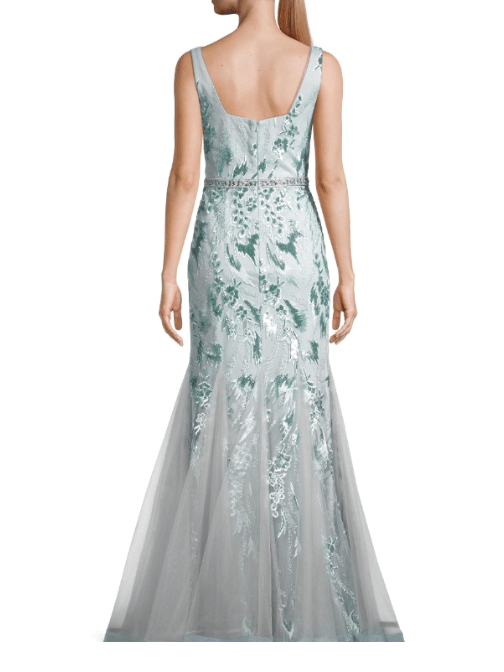 Sequined Godet Gown Green by Basix - Rental Hong Kong