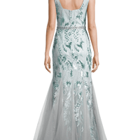 Sequined Godet Gown Green by Basix - Rental Hong Kong