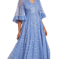 Shimmer Wave Sequin - Embellished Tulle Gown by Needle & Thread - Rental Hong Kong