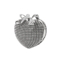 Silver Crystal Heart Clutch Silver by Self Portrait - Rental Hong Kong