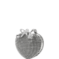 Silver Crystal Heart Clutch Silver by Self Portrait - Rental Hong Kong