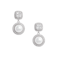 Silver Pearl Drop Earrings by Self Portrait - Rental Hong Kong