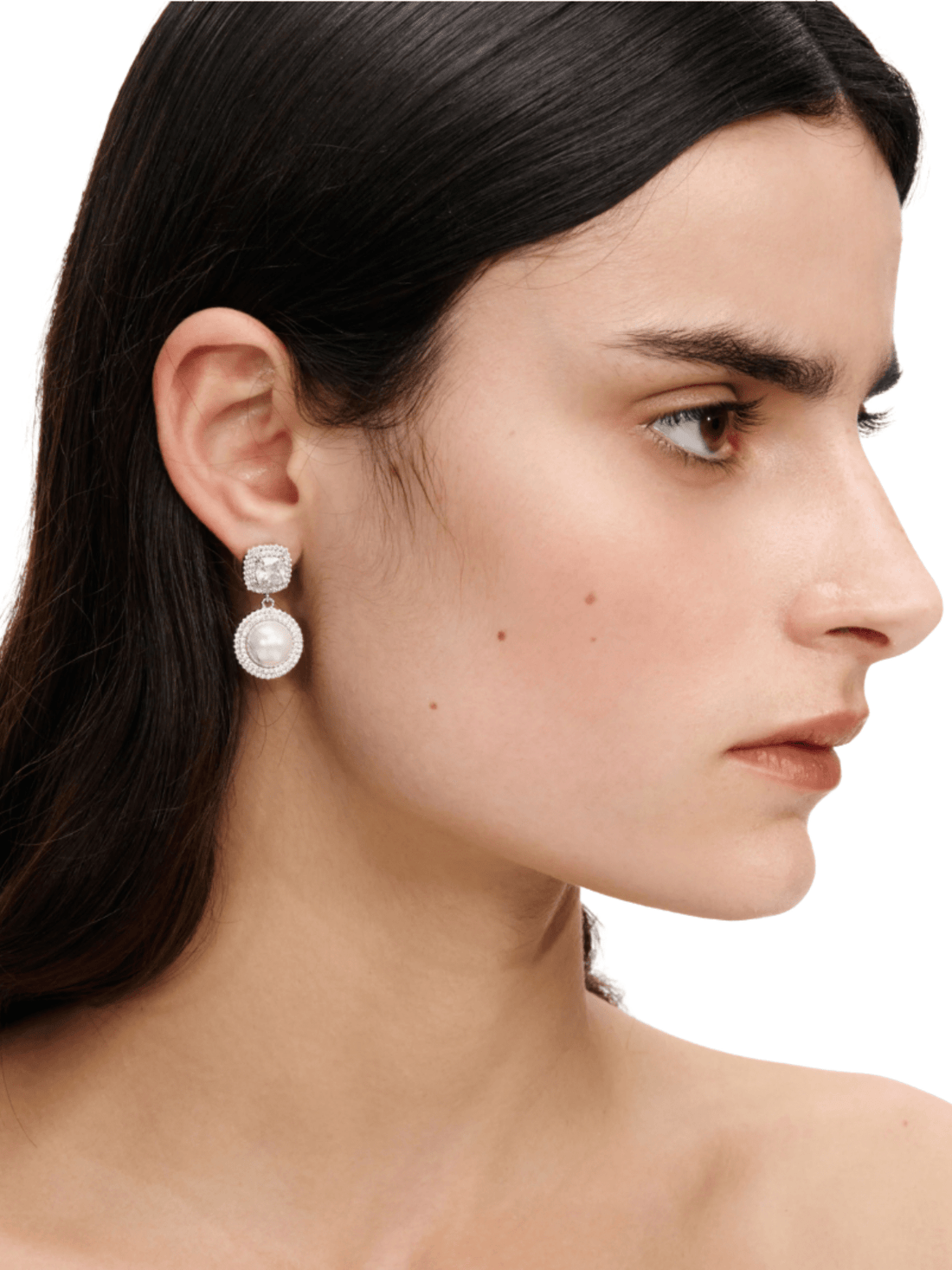 Silver Pearl Drop Earrings by Self Portrait - Rental Hong Kong