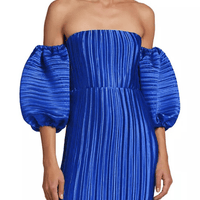 Sirene Pleated Off - The - Shoulder Minidress Blue by L'Idee - Rental Hong Kong