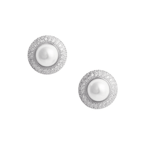 Small Crystal Pearl Earrings by Self Portrait - Rental Hong Kong