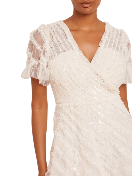 Spiral Sequin V - Neck Ankle Gown by Needle & Thread - Rental Hong Kong