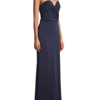 Strapless Bead - Embellished Gown Blue by Basix - Rental Hong Kong