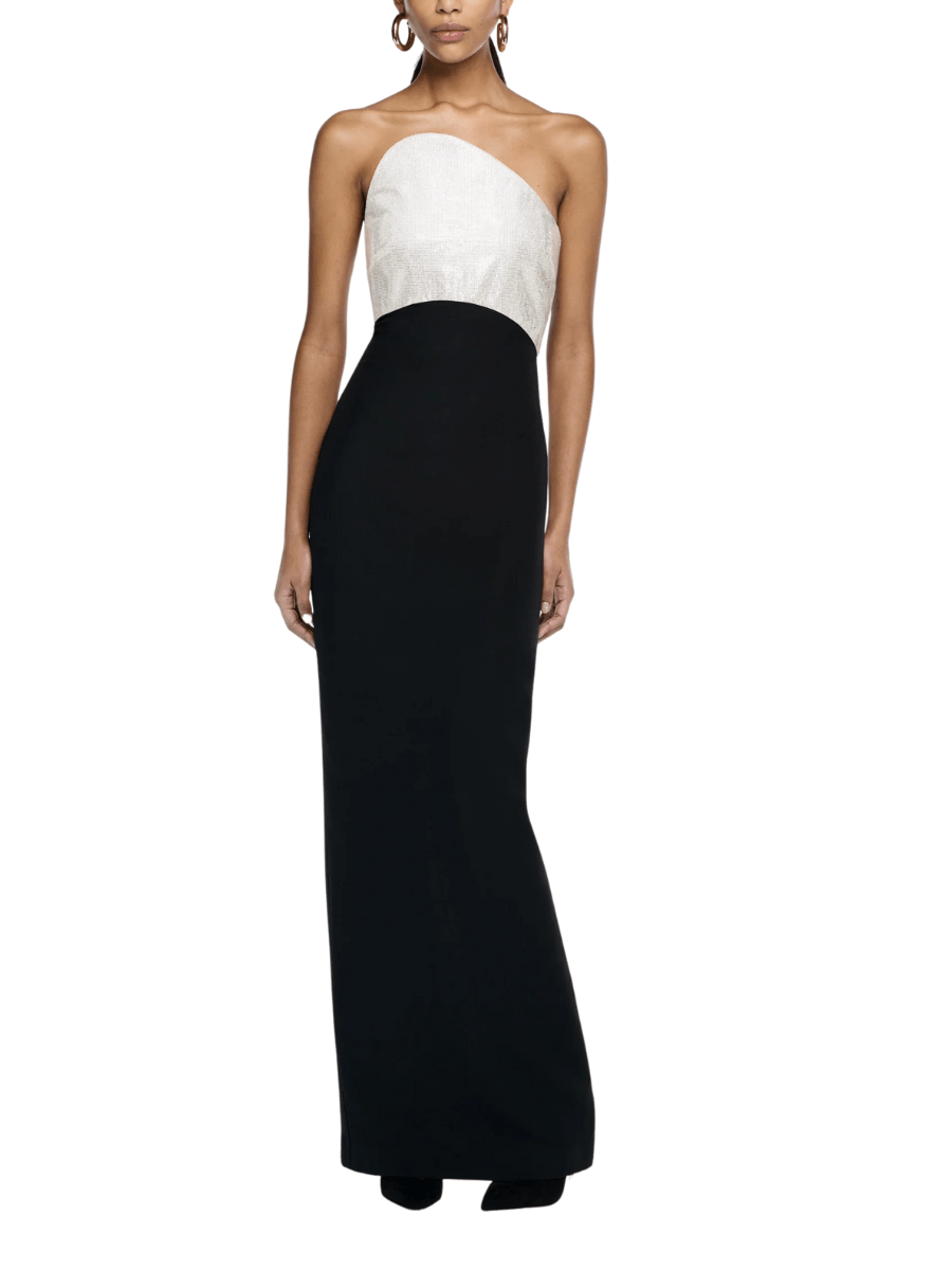 Strapless Silk Wool Diamante Maxi Dress Black by Roland Mouret - Rental Hong Kong