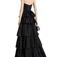 Strapless Tiered Studded Silk - Organza Gown by Rasario - Rental Hong Kong