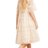 Sweetheart Lace Kids Dress Champagne by Needle & Thread - Rental Hong Kong