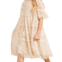 Sweetheart Lace Kids Dress Champagne by Needle & Thread - Rental Hong Kong
