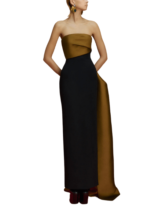 The Kinsley Maxi Dress Gold/Black by Solace London - Rental Hong Kong