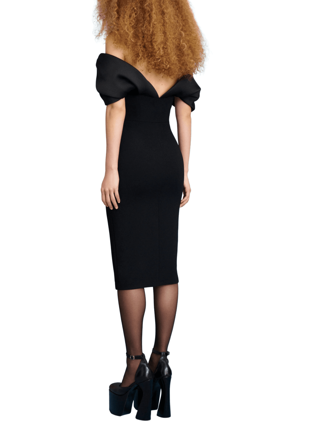 The Wrenley Midi Dress in Black by Solace London - Rental Hong Kong