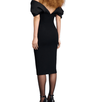 The Wrenley Midi Dress in Black by Solace London - Rental Hong Kong