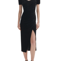 Velvet Iris Midi Dress Black by Self Portrait - Rental Hong Kong