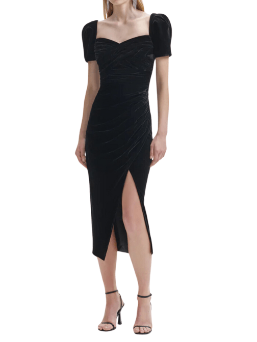 Velvet Iris Midi Dress Black by Self Portrait - Rental Hong Kong