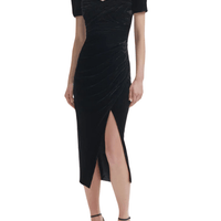 Velvet Iris Midi Dress Black by Self Portrait - Rental Hong Kong