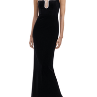 Velvet Maxi Dress Black by Self Portrait - Rental Hong Kong