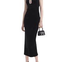 Velvet Midi Dress Black by Self Portrait - Rental Hong Kong