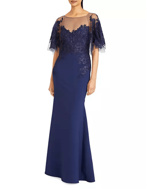 Verona Semi - Sheer Floral - Embroidered Gown by Theia - Rental Hong Kong