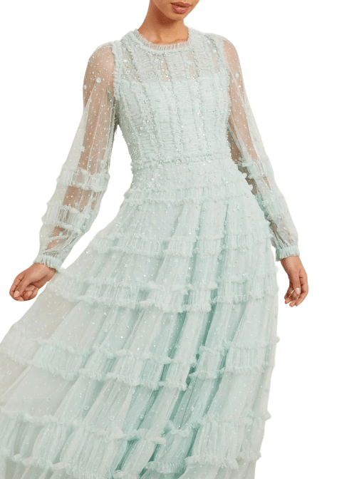 Violet Shimmer Ankle Gown by Needle & Thread - Rental Hong Kong