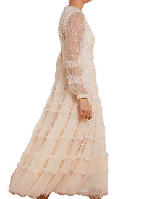 Violet Shimmer Ankle Gown by Needle & Thread - Rental Hong Kong