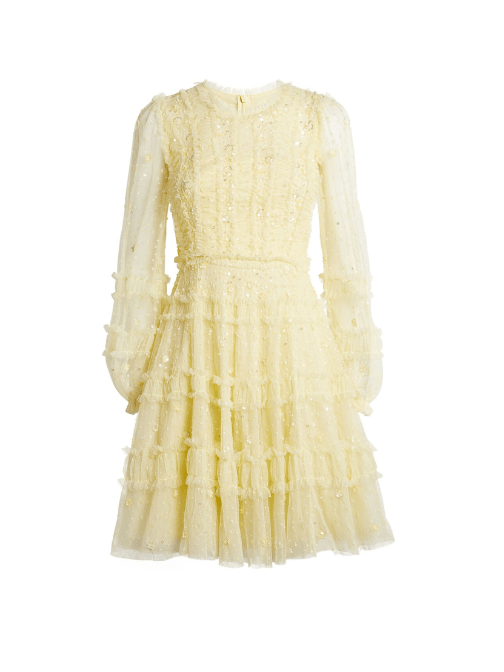 Violet shimmer micro mini dress Yellow by Needle & Thread - Rental Hong Kong