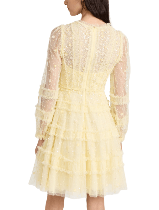 Violet shimmer micro mini dress Yellow by Needle & Thread - Rental Hong Kong