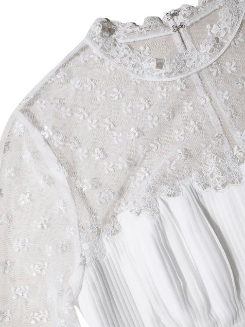 WHITE CHIFFON TIERED MIDI DRESS White by Self Portrait - Rental Hong Kong